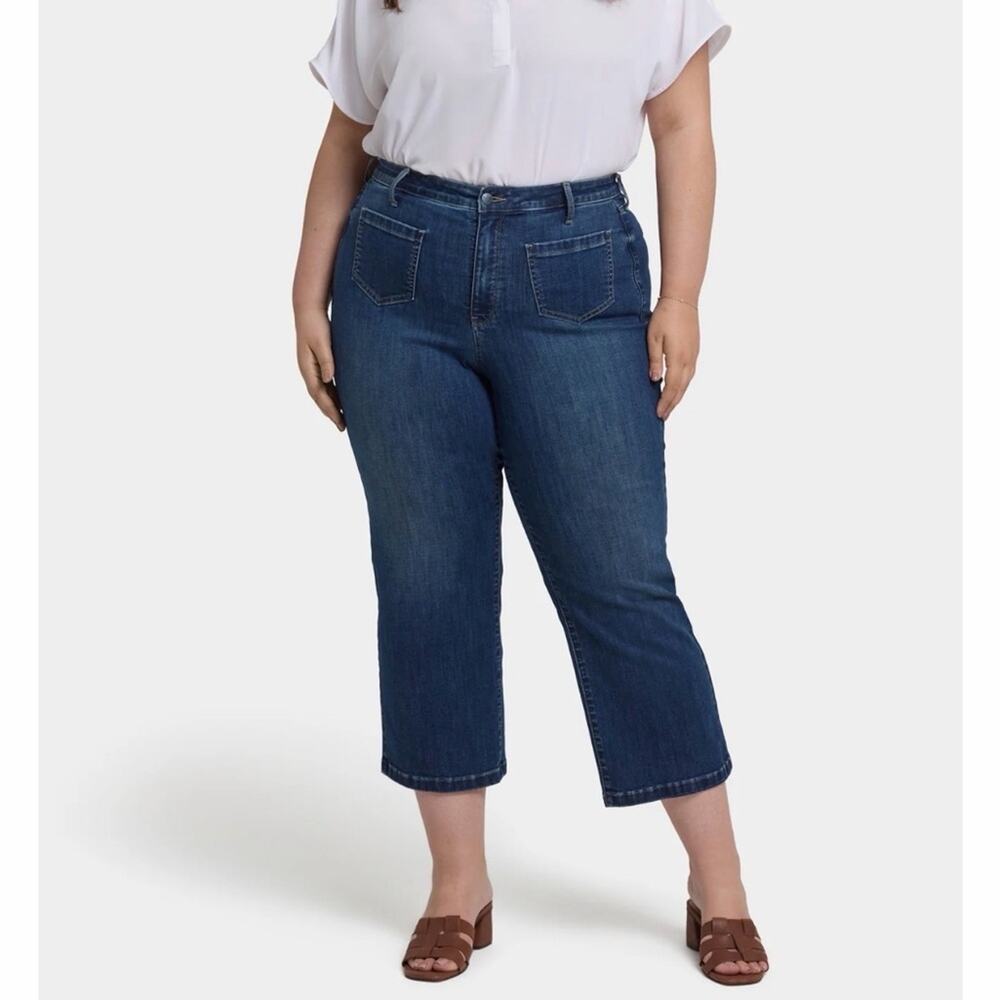 NYDJ Coco Relaxed Wide Leg Crop Jeans Size 14